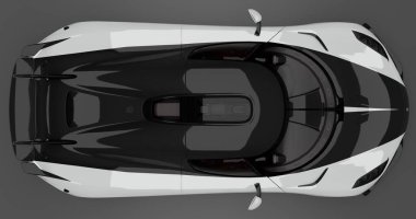 İzole edilmiş arkaplanda Koenigsegg Regera Dünya Rekorunun 3B canlandırması