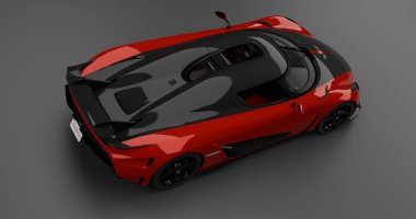 İzole edilmiş arkaplanda Koenigsegg Regera Dünya Rekorunun 3B canlandırması