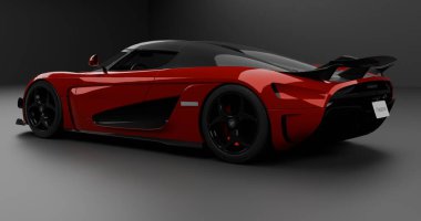 3D rendering of Koenigsegg Regera World Record on isolated background clipart