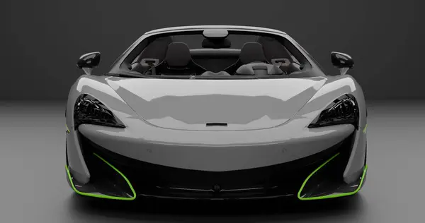 İzole edilmiş arkaplanda Mclaren 600LT Spyder 'ın 3B canlandırması