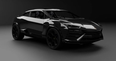 İzole edilmiş arkaplanda Lamborghini Lanzador kavramının 3B canlandırması