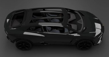 İzole edilmiş arkaplanda Lamborghini Lanzador kavramının 3B canlandırması