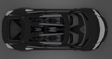 İzole edilmiş arkaplanda Lamborghini Lanzador kavramının 3B canlandırması