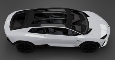 İzole edilmiş arkaplanda Lamborghini Lanzador kavramının 3B canlandırması