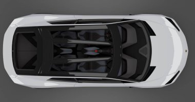 İzole edilmiş arkaplanda Lamborghini Lanzador kavramının 3B canlandırması