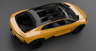 İzole edilmiş arkaplanda Lamborghini Lanzador kavramının 3B canlandırması