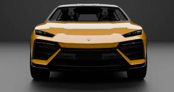 İzole edilmiş arkaplanda Lamborghini Lanzador kavramının 3B canlandırması