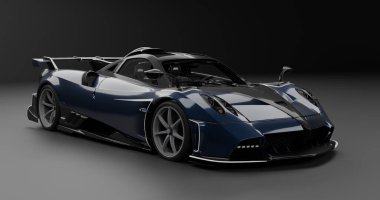 İzole edilmiş arkaplanda Pagani Imola 'nın 3B canlandırması