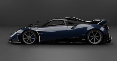 İzole edilmiş arkaplanda Pagani Imola 'nın 3B canlandırması