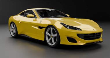 Ferrari Portofino 2018 'in 3 boyutlu tasviri izole edilmiş arkaplanda