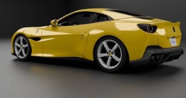 Ferrari Portofino 2018 'in 3 boyutlu tasviri izole edilmiş arkaplanda