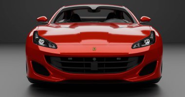 Ferrari Portofino 2018 'in 3 boyutlu tasviri izole edilmiş arkaplanda