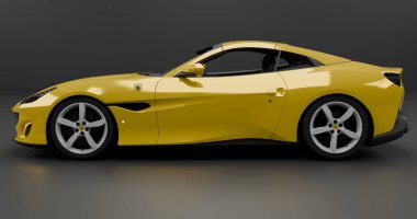 Ferrari Portofino 2018 'in 3 boyutlu tasviri izole edilmiş arkaplanda