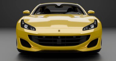 Ferrari Portofino 2018 'in 3 boyutlu tasviri izole edilmiş arkaplanda