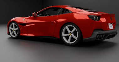 Ferrari Portofino 2018 'in 3 boyutlu tasviri izole edilmiş arkaplanda