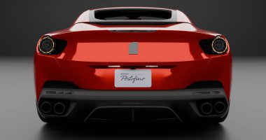 Ferrari Portofino 2018 'in 3 boyutlu tasviri izole edilmiş arkaplanda