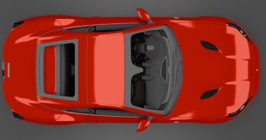 Ferrari Portofino 2018 'in 3 boyutlu tasviri izole edilmiş arkaplanda