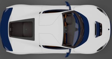 İzole edilmiş arkaplanda Rimac Nevera 'nın 3B canlandırması