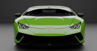 İzole edilmiş arkaplanda Lamborghini Huracan Performante 2018 'in 3B canlandırması