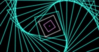 Parlak kenarı ve döngüsü olan soyut geometrik arkaplan videosu