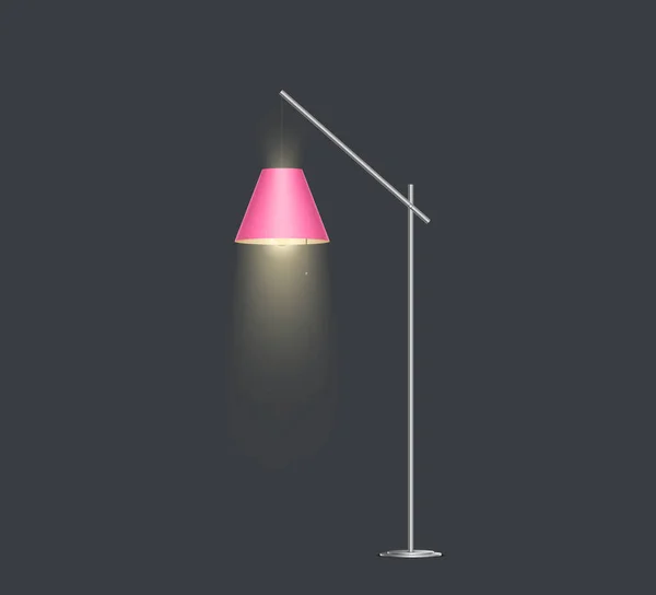 Реалистичная Напольная Лампа Изолирована Прозрачном Фоне Современный Минимальный Электрический Факел — стоковый вектор