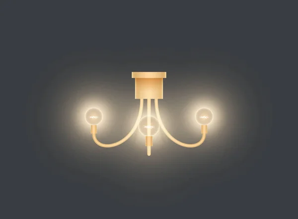 Realistic Vintage Lamp Retro Light Furniture Interior Design Luxury Electric — Stock Vector
