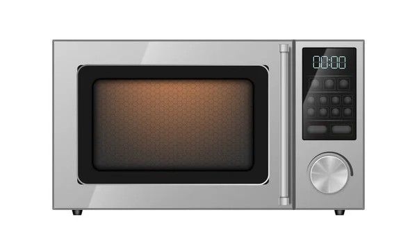 Ρεαλιστικός Φούρνος Μικροκυμάτων Σύγχρονη Συσκευή Κουζίνας Οικιακός Ηλεκτρονικός Οικιακός Εξοπλισμός — Διανυσματικό Αρχείο
