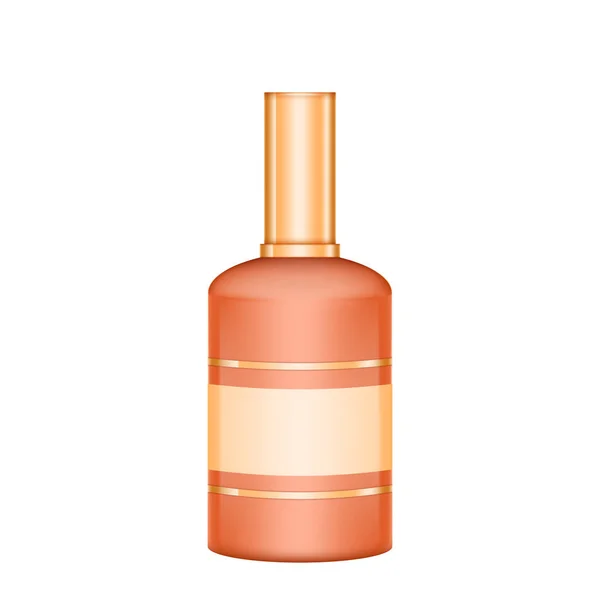 Szantálfa Parfüm Üvegben Szandál Összetevő Elem Reális Elszigetelt Fehér Háttér — Stock Vector
