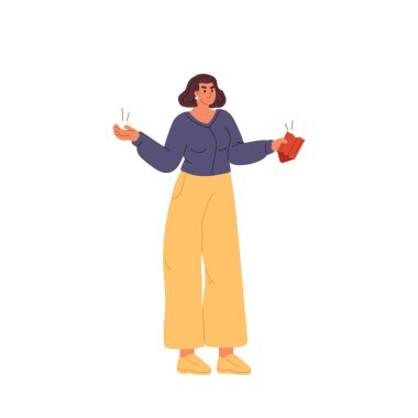 Cüzdanı boş, iflas etmiş bir kadın. Genç kızın parası yok, fakir ve meteliksiz. Yoksulluk çeken kadın mali kriz, yoksulluk ve işsizlik çekiyor. Çizgi film düz vektör çizimi