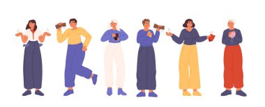 Parası olmayan bir grup insan. Fakir erkekler ve kadınlar boş cüzdanlara sahipler, hiç birikimleri, gelirleri, maddi kayıpları ve krizleri yok. Bunalıma girmiş zavallı insan. Çizgi film düz vektör çizimi