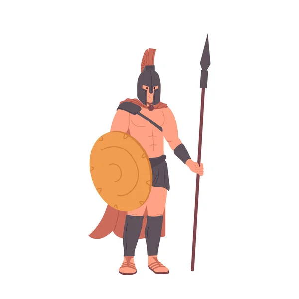 Centurião Romano Personagem História Bíblica Usar Armadura Com Lança Escudo —  Vetores de Stock