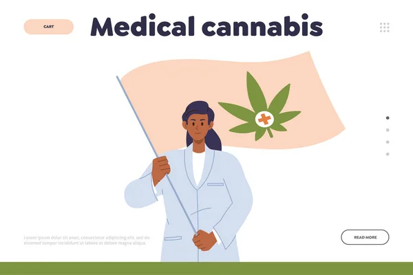 Medicinsk Cannabis Landningssida Design Webbplats Mall För Online Tjänst Som — Stock vektor