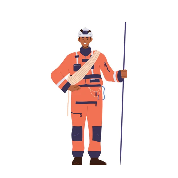 Straße Elektrizität Und Energie Netzwerker Ingenieur Techniker Cartoon Männliche Figur — Stockvektor