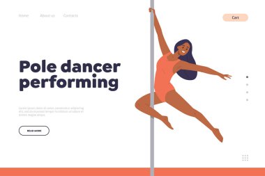 Polonyalı dansçı spor fitness stüdyosu için iniş sayfası şablonu hazırlıyor. Eğitim, online dersler ve hizmetler sunuyor. Koreografi okulu ve profesyonel gelişim kursları için web sitesi