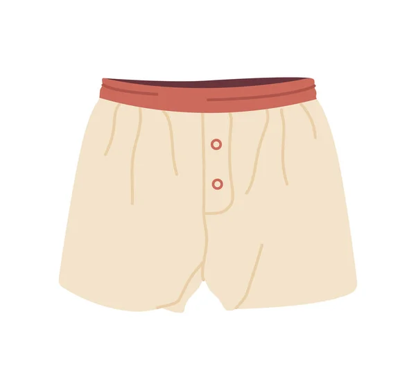 男性ランジェリーパンツベクトルイラスト カジュアル男性のショートパンツ下着 白い背景に隔離された水泳パンツ漫画のファッションパンツ フラットスタイルの快適な綿の下着アクセサリー — ストックベクタ