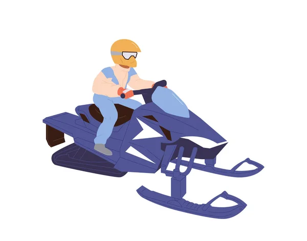 Uomo Personaggio Dei Cartoni Animati Abbigliamento Protettivo Equitazione Motoslitta Corsa — Vettoriale Stock