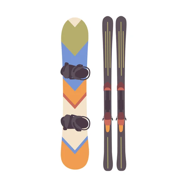 Snowboard Esquí Accesorios Equipamiento Deportivo Extremo Para Descanso Actividad Entrenamiento — Vector de stock