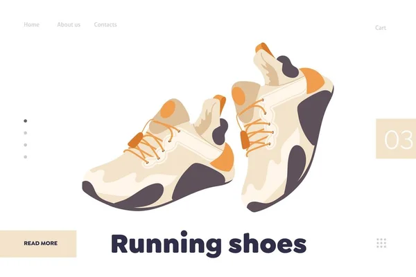 Plantilla Diseño Landing Page Publicidad Zapatos Running Moda Moderna Para — Archivo Imágenes Vectoriales
