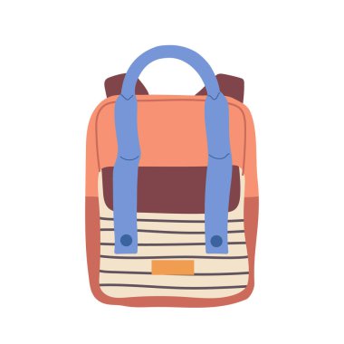 Öğrenci yazarlığı ve eğitim kırtasiyesi ya da beyaz arka planda izole edilmiş spor eğitimi için günlük sırt çantası. Çocuk bavulu ve farklı bir taşıyıcı illüstrasyonu var.