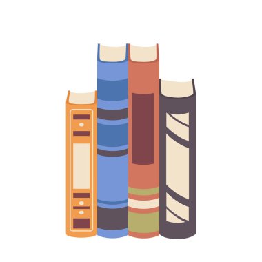 Eðitim kütüphanesi kitaplýđý, kitaplýk kitaplýđý beyaz zemin üzerine yýldýr. Okul edebiyat arşivi, kitapçı çeşitliliği veya ev koleksiyonu vektör illüstrasyonu