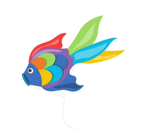 Симпатичные Плоские Декоративные Воздушные Змеи Дизайн Яркий Цвет Декоративных Детей Стоковый вектор