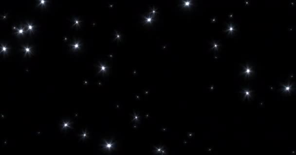 Flashuri Lumină Strălucitoare Izolate Fundal Negru Lumini Strălucitoare Izbucnit Animație — Videoclip de stoc