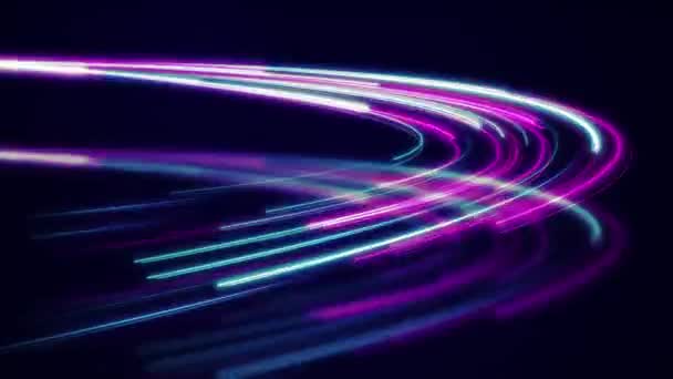 Fiber Optics Light Glowing Stripes Information Distribution Transmission Concepts Seamless — 비디오