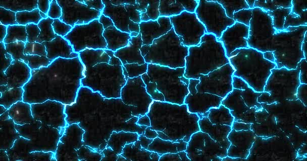 Lava 青色的液体岩石在干燥的地面下流动 无缝循环的抽象背景 — 图库视频影像