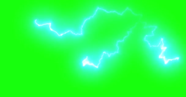 Lightning Bolt Branches Isolated Chromakey Seamless Loop Animation — Stock video