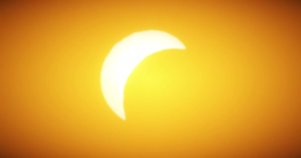 月は夕方の太陽を部分的に覆う シームレスなループアニメーション クローズアップ — ストック動画
