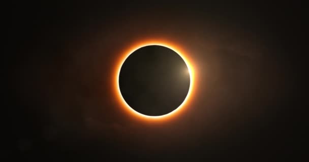 Total Solar Eclipse Diamond Ring Effect Moon Passes Sun Earth — Vídeos de Stock