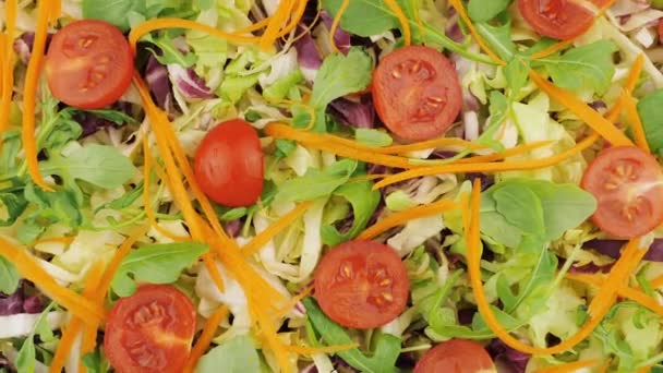 Salad Fresh Vegetables Tossed Salad View Top — Stok video