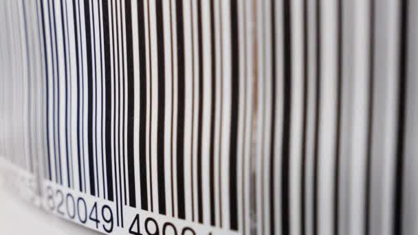 Barcode Scan Product Code Label Scanning Laser Production Line Close — Αρχείο Βίντεο