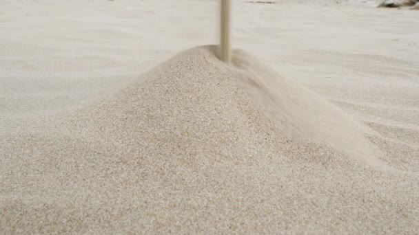 Sand Falling Pile Beach Falling Sand Forms Pile — Video Stock